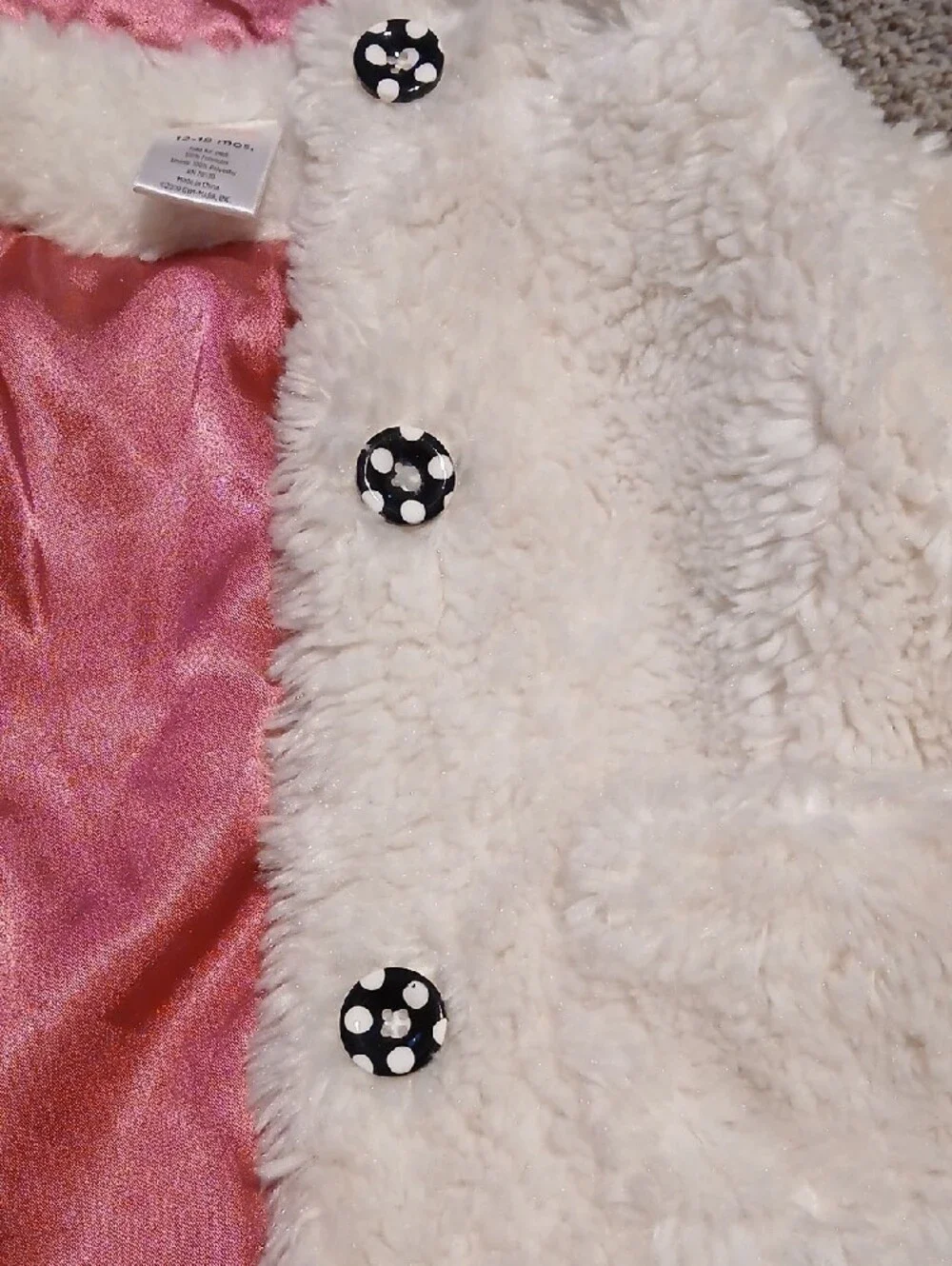 Gymboree Faux Fur Jacket with Pink Lining Size 12-18 Months